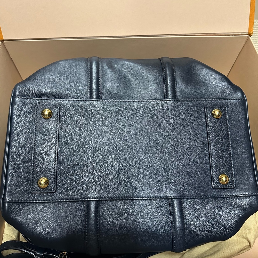 Louis Vuitton Dark Blue Leather Bag with Gold Accents Like new .Limited edision - Picture 3 of 6